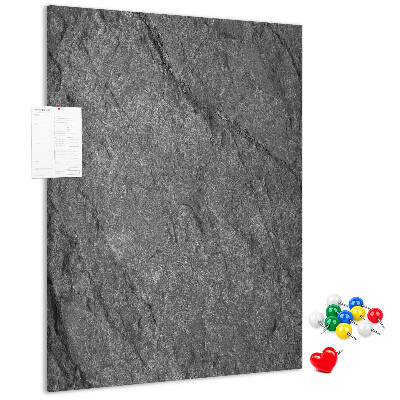Bacheca di sughero con stampa effetto pietra naturale grigio-nera