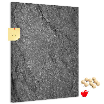 Bacheca di sughero con stampa effetto pietra naturale grigio-nera