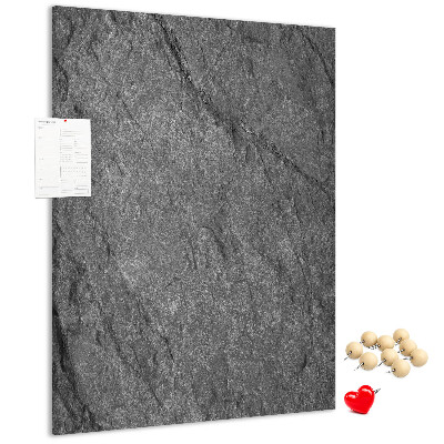 Bacheca di sughero con stampa effetto pietra naturale grigio-nera