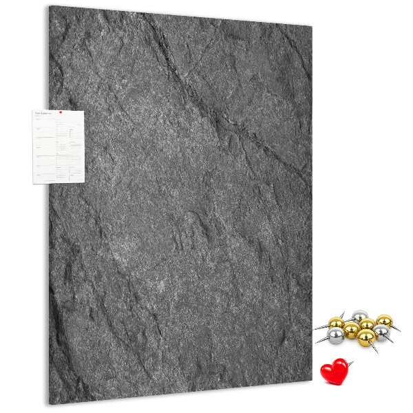 Bacheca di sughero con stampa effetto pietra naturale grigio-nera