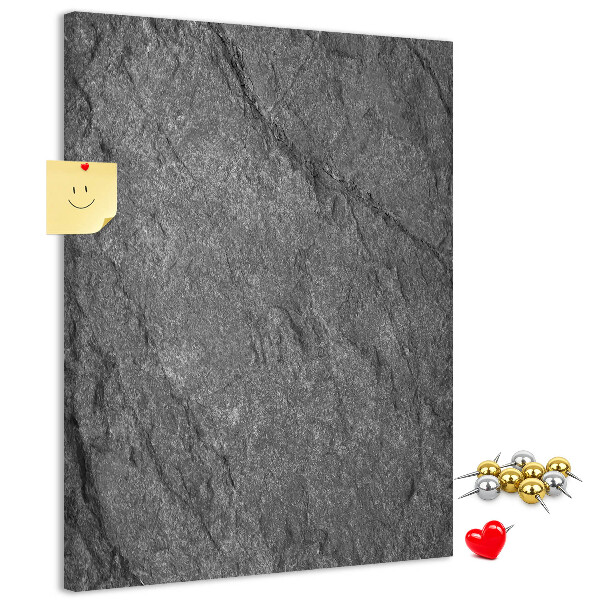 Bacheca di sughero con stampa effetto pietra naturale grigio-nera