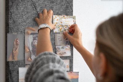 Bacheca di sughero con stampa effetto pietra naturale grigio-nera
