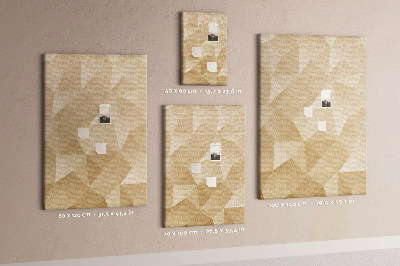 Lavagna in sughero con stampa geometrica nei toni del beige e del marrone