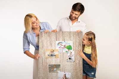 Lavagna in sughero con stampa effetto assi di legno
