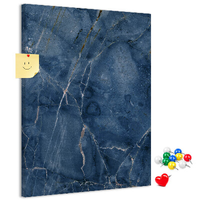 Bacheca di sughero con design in marmo blu navy