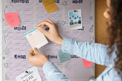 Lavagna in sughero calendario dei compleanni con decorazione di palloncini colorati