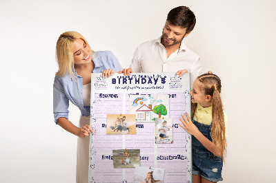 Lavagna in sughero calendario dei compleanni con decorazione di palloncini colorati