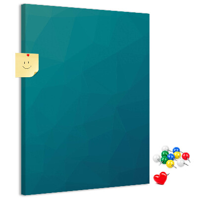 Bacheca di sughero con stampa geometrica blu
