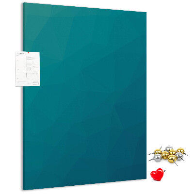 Bacheca di sughero con stampa geometrica blu