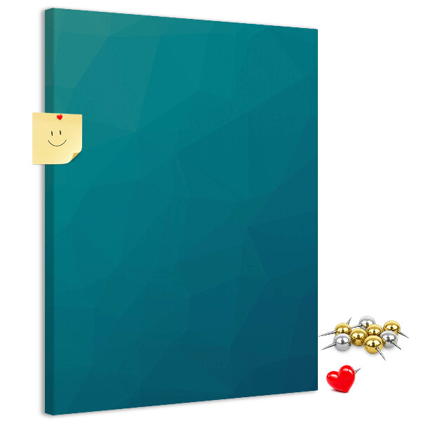Bacheca di sughero con stampa geometrica blu