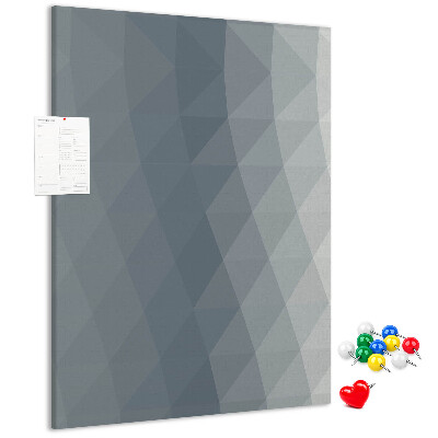 Bacheca di sughero con motivo geometrico in diverse tonalità di grigio