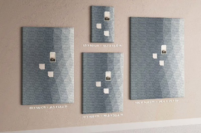 Bacheca di sughero con motivo geometrico in diverse tonalità di grigio