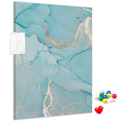 Bacheca di sughero con design cielo marmoreo nelle sfumature di blu