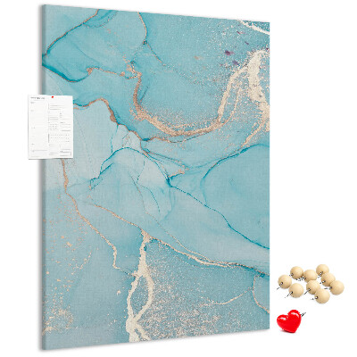 Bacheca di sughero con design cielo marmoreo nelle sfumature di blu