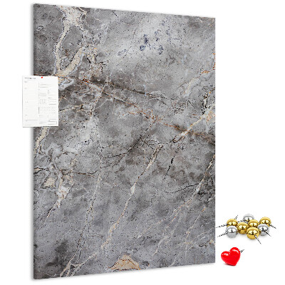 Bacheca di sughero con motivo marmo grigio dalle venature delicate