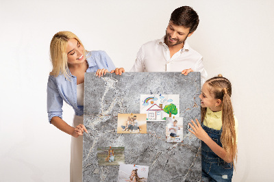 Bacheca di sughero con motivo marmo grigio dalle venature delicate