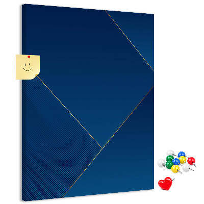 Bacheca di sughero con design moderno nei toni del blu