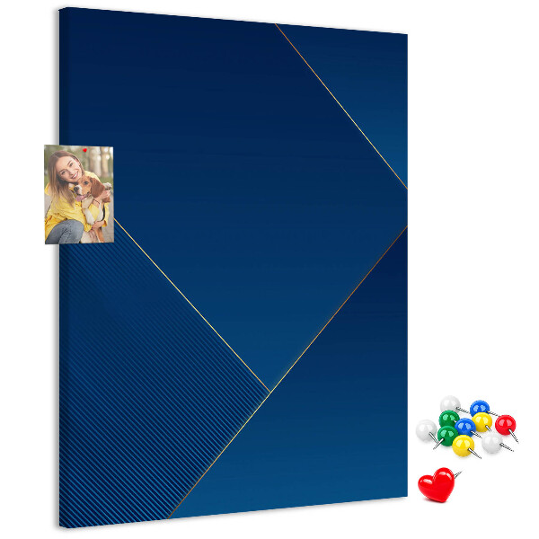 Bacheca di sughero con design moderno nei toni del blu