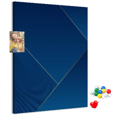 Bacheca di sughero con design moderno nei toni del blu