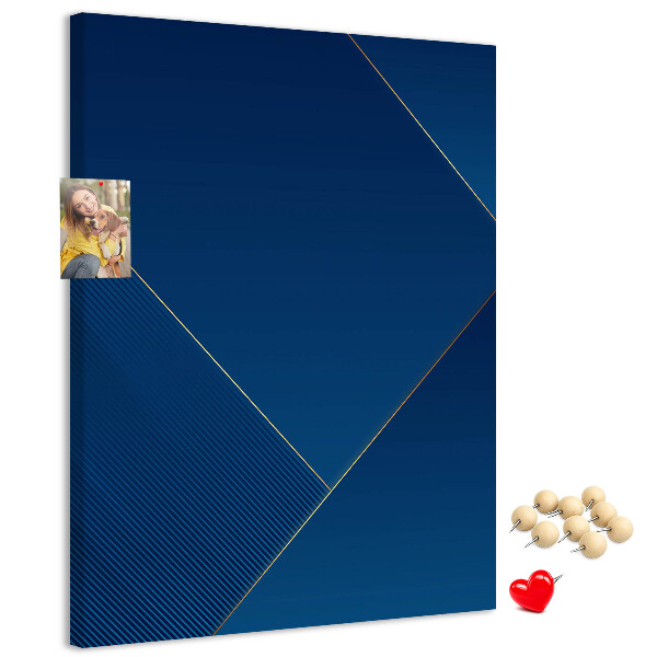 Bacheca di sughero con design moderno nei toni del blu