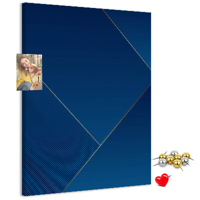 Bacheca di sughero con design moderno nei toni del blu