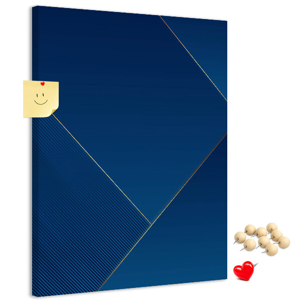Bacheca di sughero con design moderno nei toni del blu
