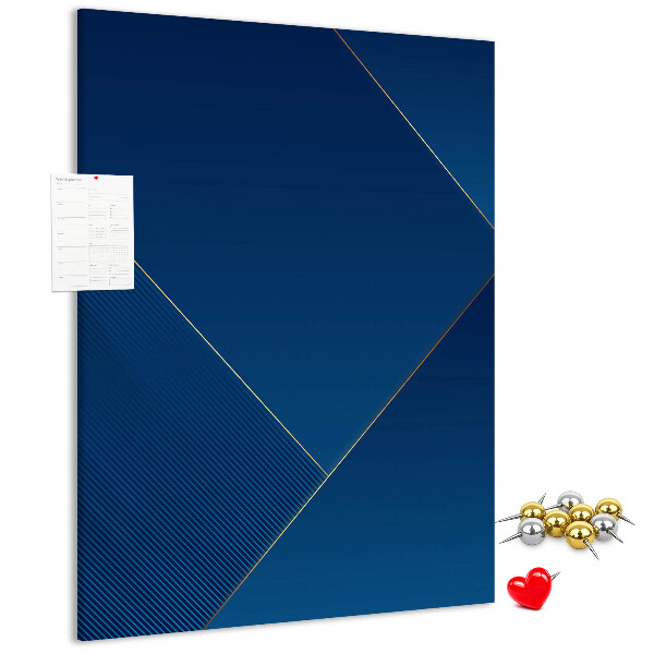 Bacheca di sughero con design moderno nei toni del blu
