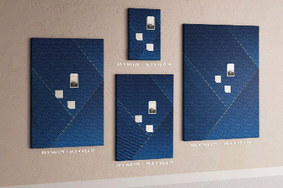 Bacheca di sughero con design moderno nei toni del blu