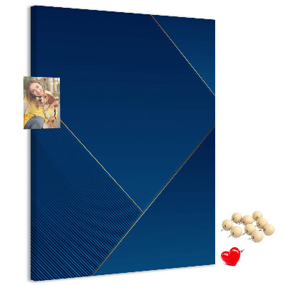 Bacheca di sughero con design moderno nei toni del blu