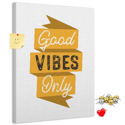 Bacheca di sughero con grafica elegante e vibrazioni positive