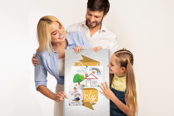 Bacheca di sughero con grafica elegante e vibrazioni positive