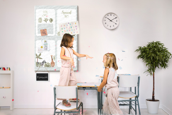 Bacheca di sughero con design a tema giungla e animali esotici