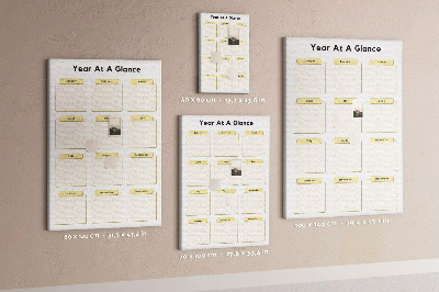 Bacheca di sughero con calendario annuale per la pianificazione degli eventi