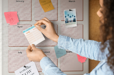 Bacheca di sughero calendario per compleanni con spazio per appunti