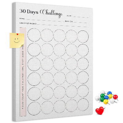 Bacheca di sughero piano di sfida di 30 giorni Circle Challenge