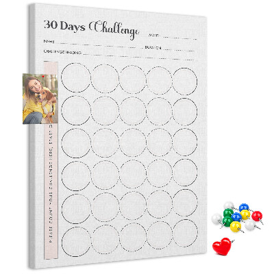Bacheca di sughero piano di sfida di 30 giorni Circle Challenge