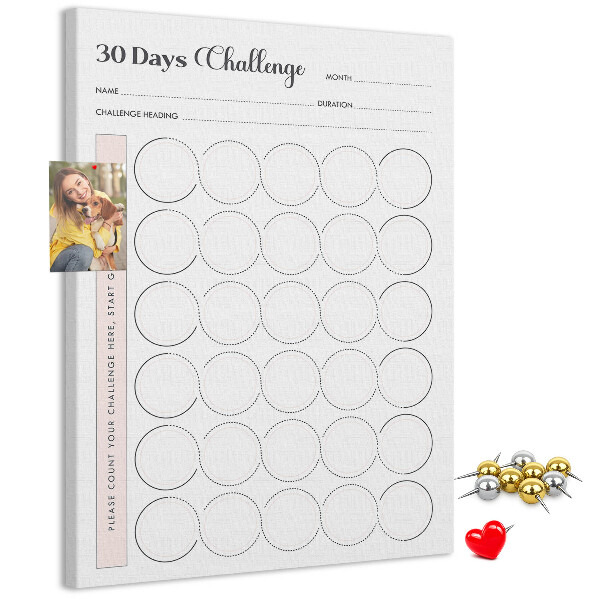 Bacheca di sughero piano di sfida di 30 giorni Circle Challenge