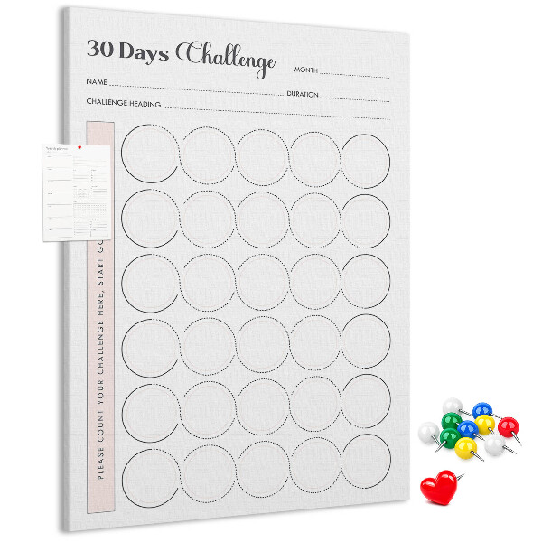 Bacheca di sughero piano di sfida di 30 giorni Circle Challenge