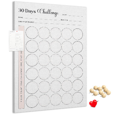 Bacheca di sughero piano di sfida di 30 giorni Circle Challenge