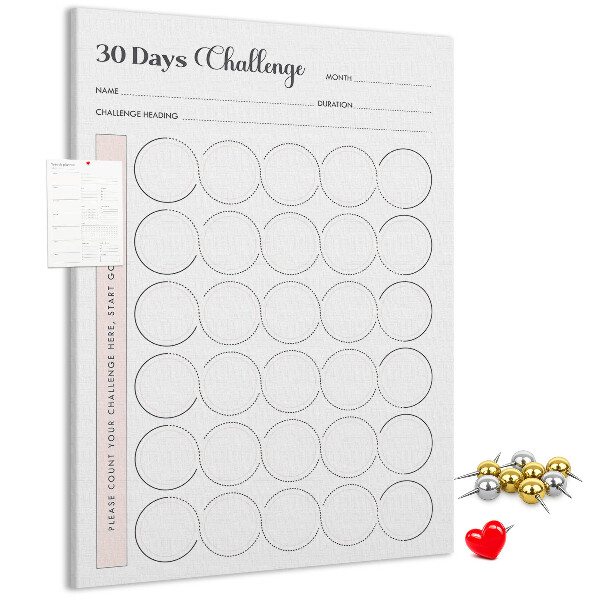 Bacheca di sughero piano di sfida di 30 giorni Circle Challenge