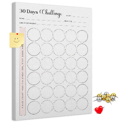 Bacheca di sughero piano di sfida di 30 giorni Circle Challenge