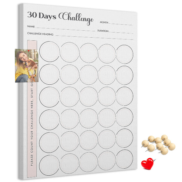Bacheca di sughero piano di sfida di 30 giorni Circle Challenge