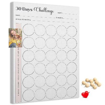 Bacheca di sughero piano di sfida di 30 giorni Circle Challenge