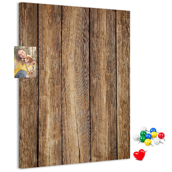 Bacheca di sughero con sfondo dalla texture in legno naturale