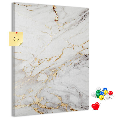 Bacheca di sughero con design in marmo ed eleganti venature dorate