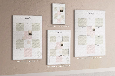 Lavagna in sughero agenda annuale dal design minimalista