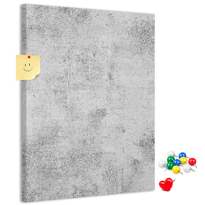 Bacheca di sughero grigia minimalista con texture effetto cemento