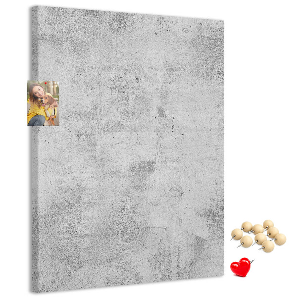 Bacheca di sughero grigia minimalista con texture effetto cemento