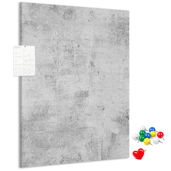 Bacheca di sughero grigia minimalista con texture effetto cemento