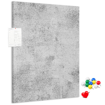 Bacheca di sughero grigia minimalista con texture effetto cemento